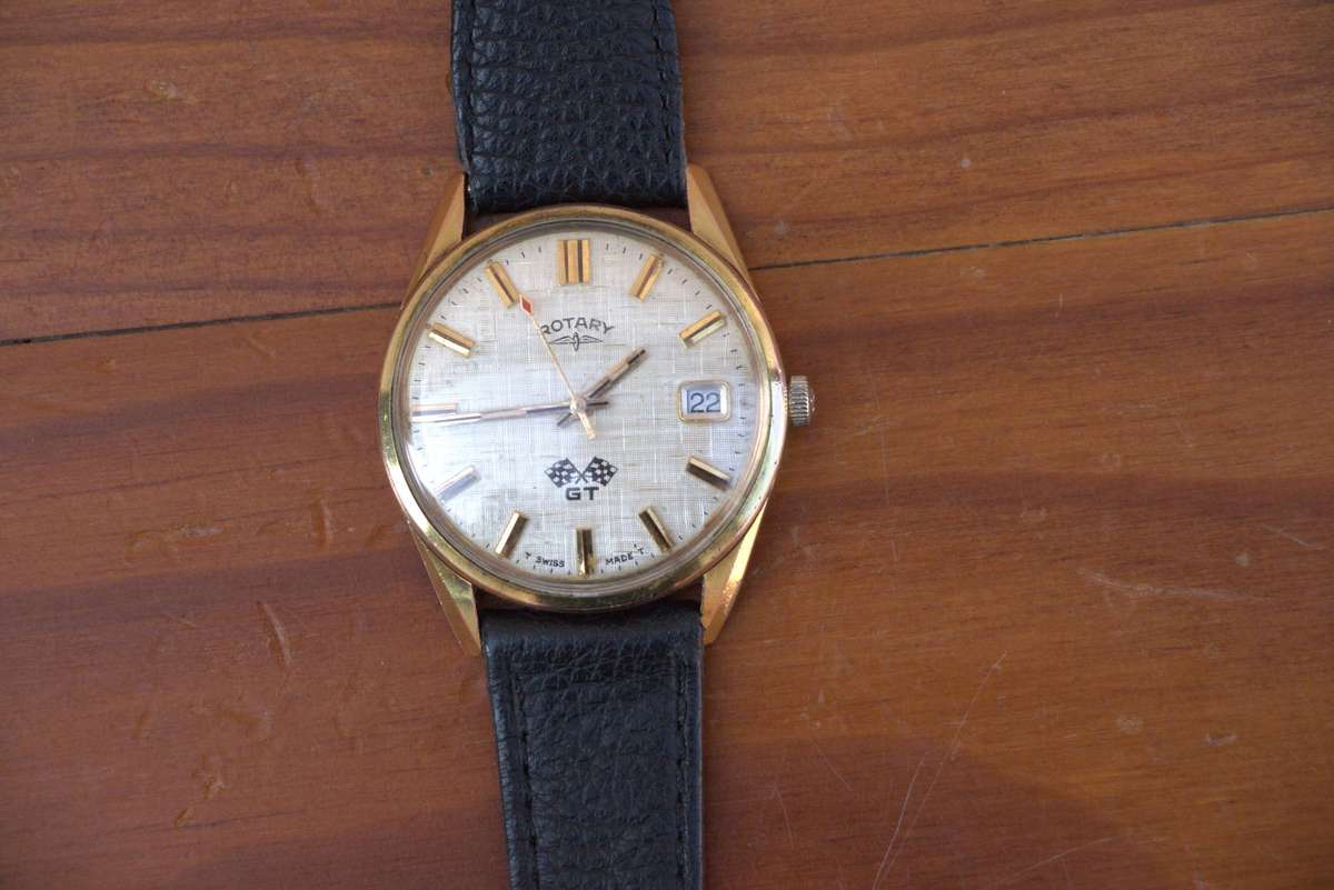 VINTAGE ROTARY GT WATCH - RARE LINEN DIAL
