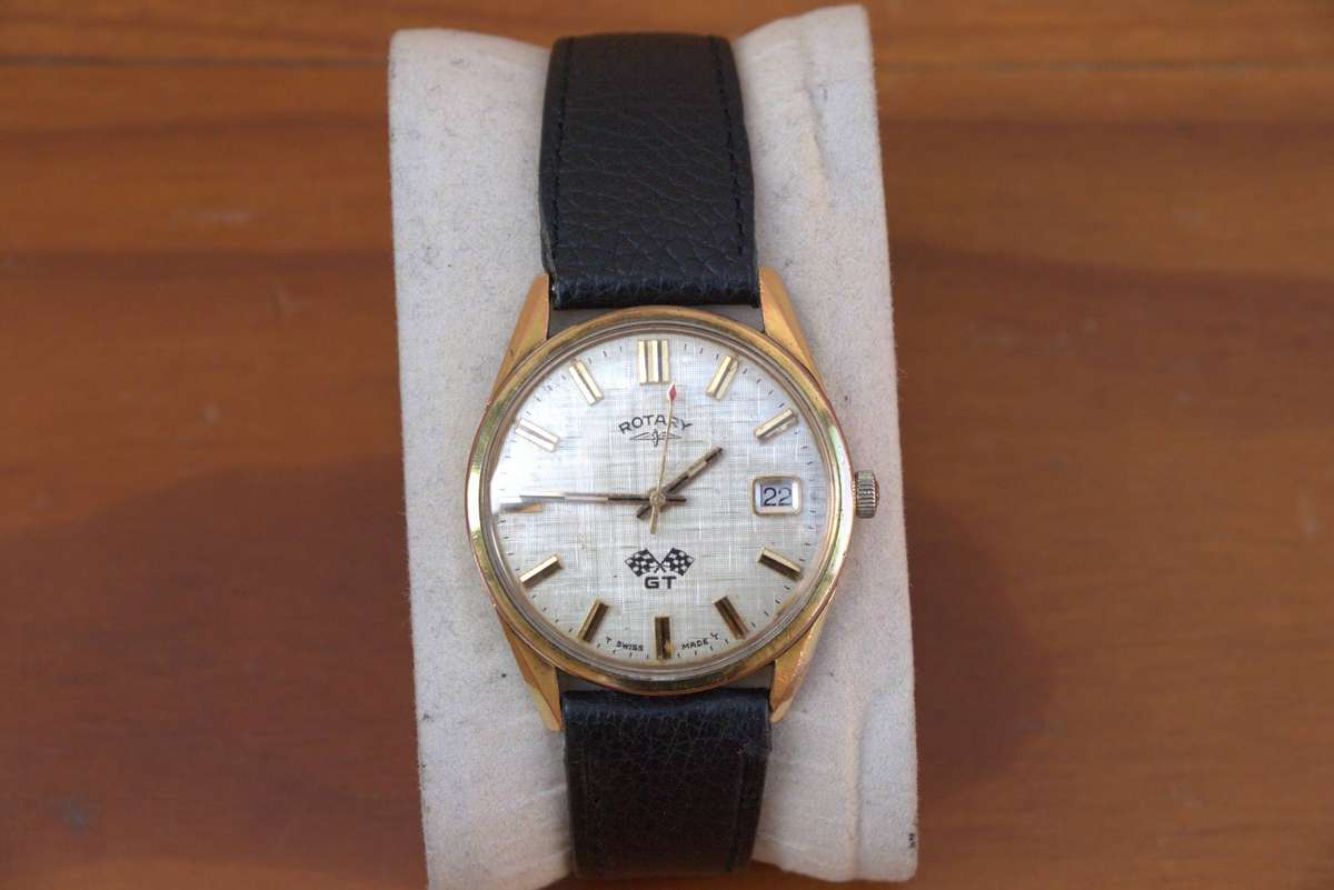 VINTAGE ROTARY GT WATCH - RARE LINEN DIAL