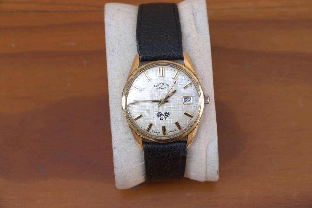 VINTAGE ROTARY GT WATCH - RARE LINEN DIAL