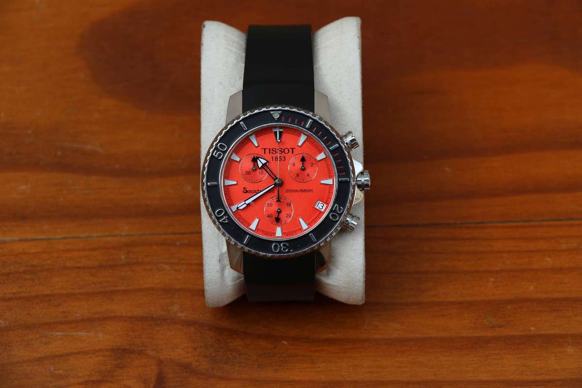 TISSOT SEASTAR 660 CHRONOGRAPH WATCH 'ORANGE DIAL' - REF. A462-562