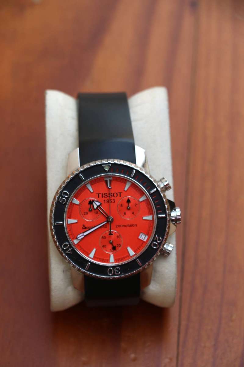 TISSOT SEASTAR 660 CHRONOGRAPH WATCH 'ORANGE DIAL' - REF. A462-562