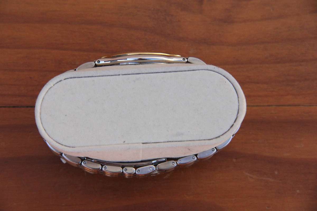 RARE OMEGA DEVILLE QUARTZ 'SYMBOL' WATCH - STAINLESS STEEL & 18K GOLD BEZEL