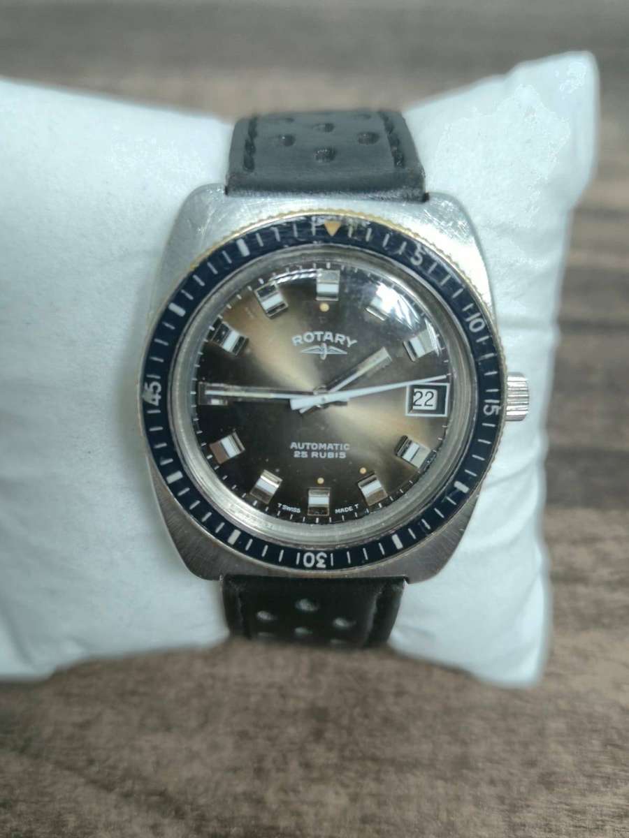 Rare Vintage Rotary Automatic Diver's Watch - Brown Dial