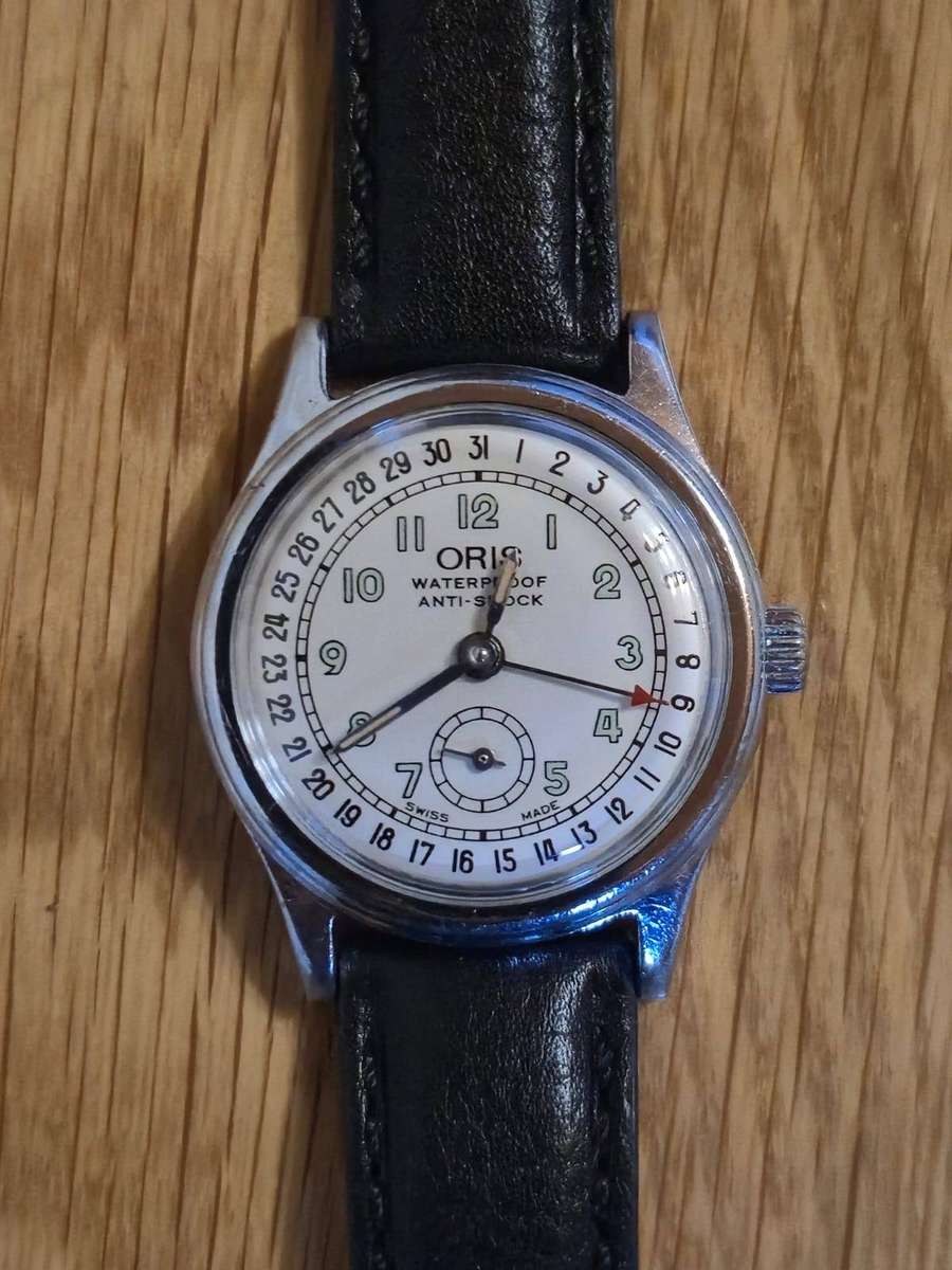 VINTAGE ORIS POINTER DATE WATCH - WHITE DIAL