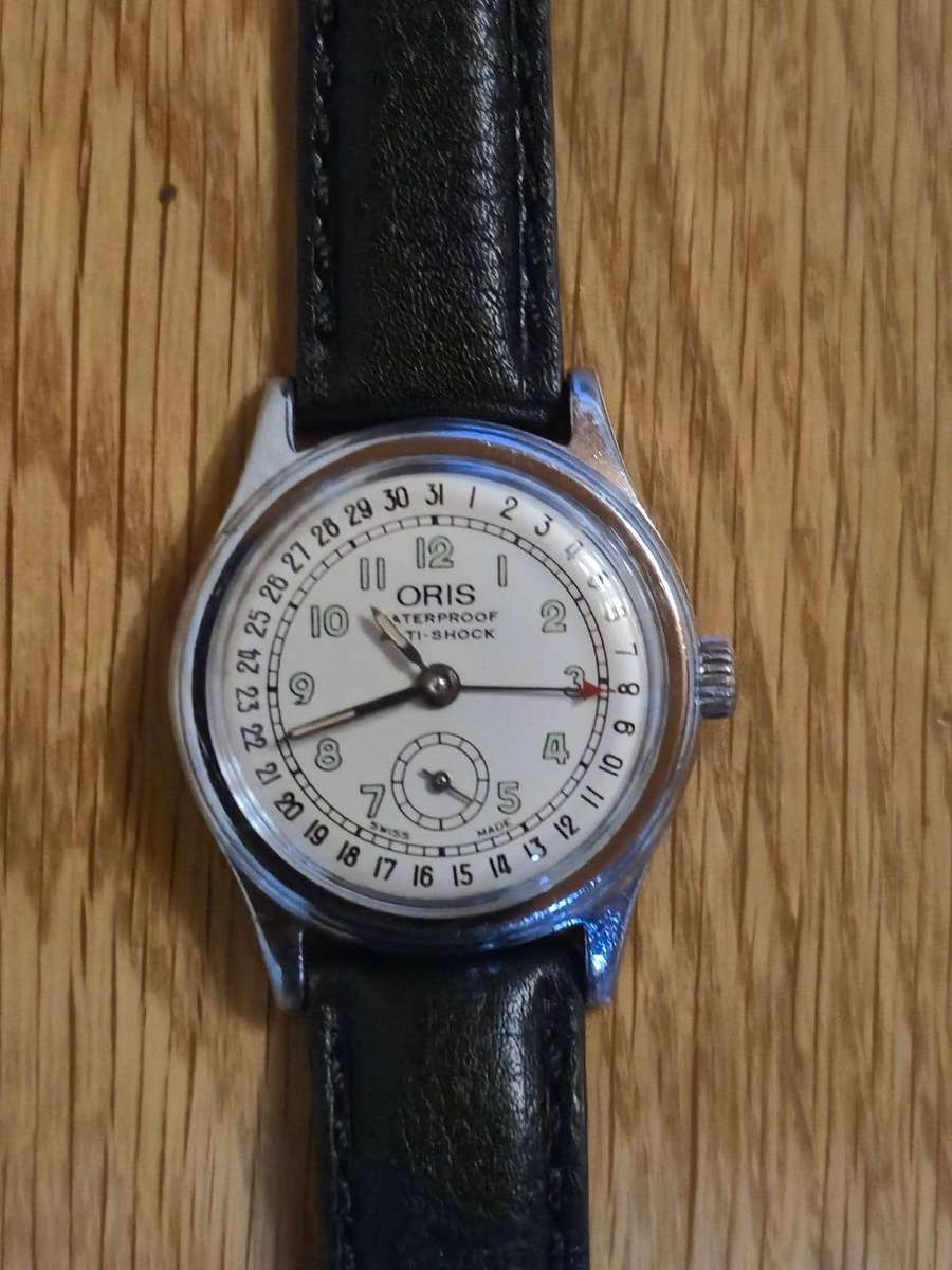 VINTAGE ORIS POINTER DATE WATCH - WHITE DIAL