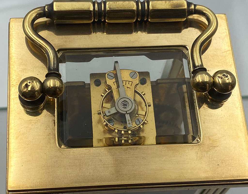 Fema Brass Carriage Clock, made in UK, Incabloc Platform Escapement, Working