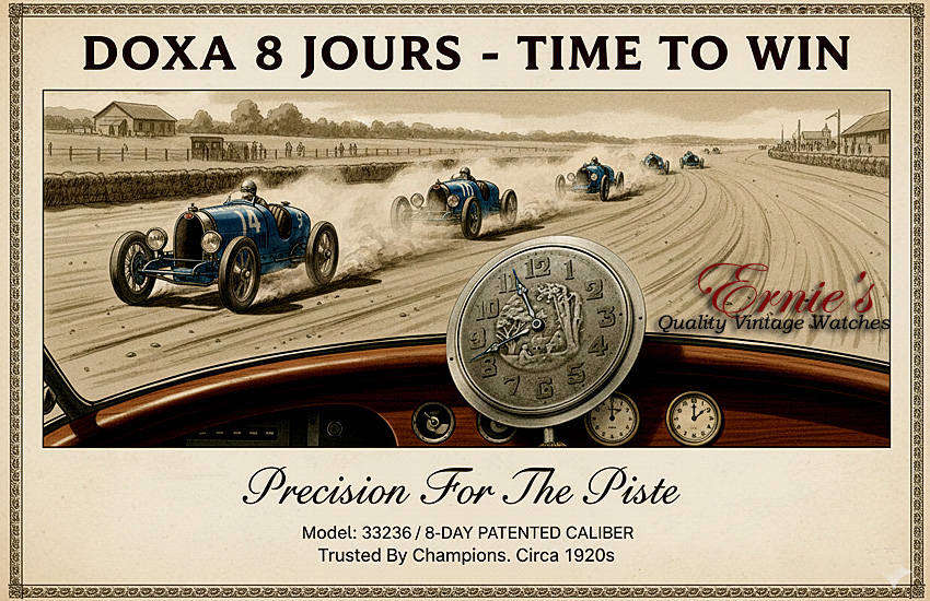 Vintage 8 Days Doxa Dashboard Watch Brevete