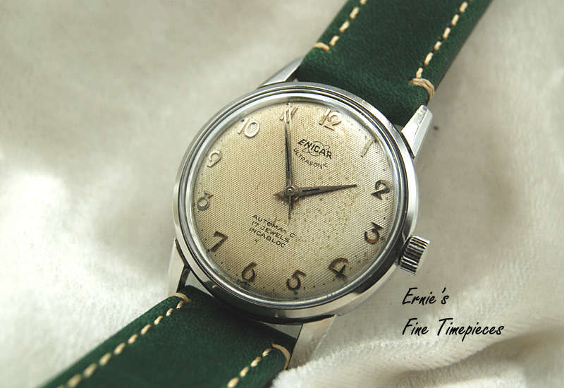 Vintage Enicar Ultrasonic Automatic Men's Watch from 1955, Serviced, Honeycomb Dial