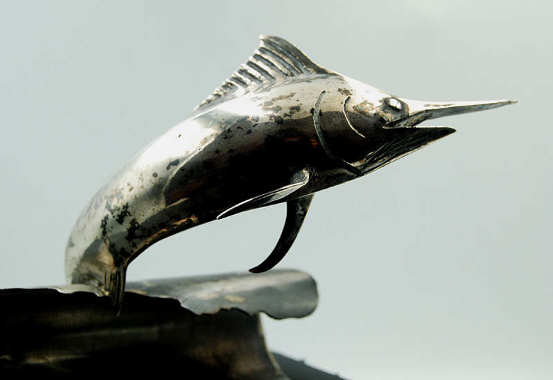 Marlin Jumping, Cast in Solid Sterling Silver (.925) over 280 Grams