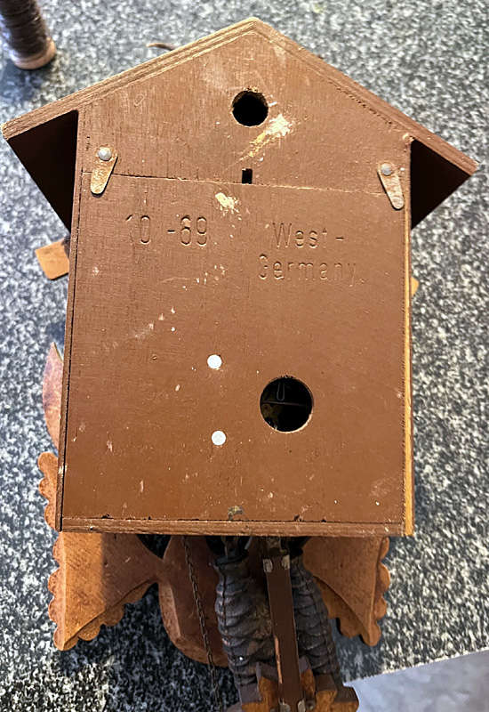Antique Cuckoo Clock, for Spares or Repairs, Made in West Germany