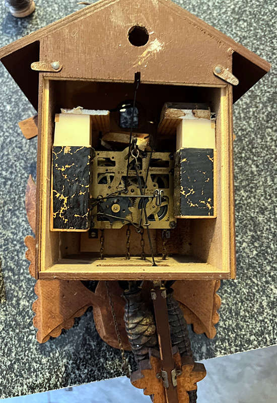 Antique Cuckoo Clock, for Spares or Repairs, Made in West Germany