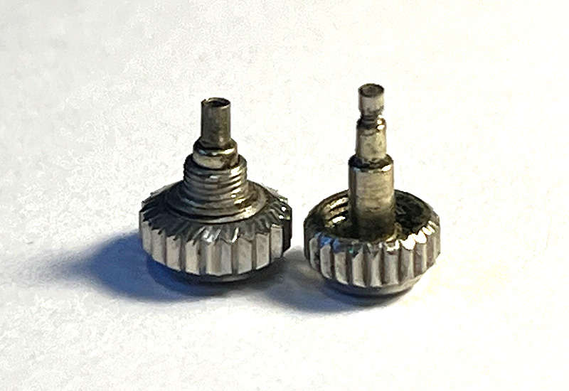 Two Rolex Crowns, Diameter 6 and 5.5 mm, One bid takes both