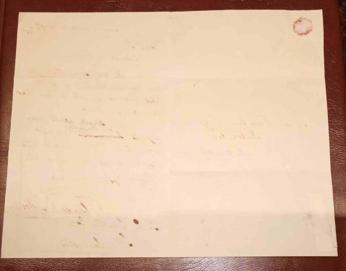 1847 Folded letter cover franked with Penny Red imperforate Loughborough to Leicester