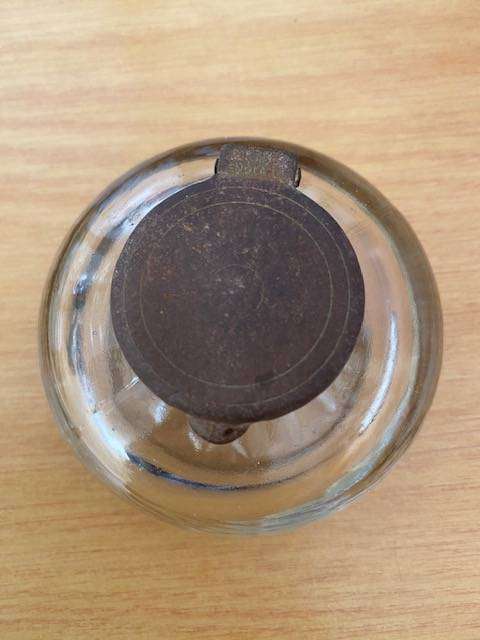 VICTORIAN BRASS AND GLASS INK WELLS