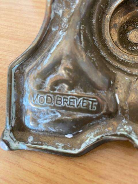 VICTORIAN BRASS AND GLASS INK WELLS