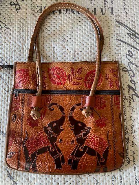 VINTAGE HANDMAE LEATHER EASTERN HANDBAG