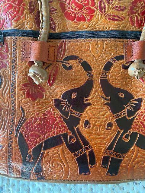 VINTAGE HANDMAE LEATHER EASTERN HANDBAG