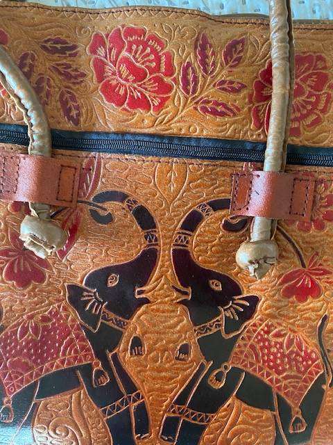 VINTAGE HANDMAE LEATHER EASTERN HANDBAG