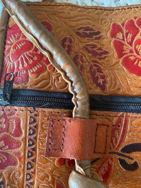 VINTAGE HANDMAE LEATHER EASTERN HANDBAG
