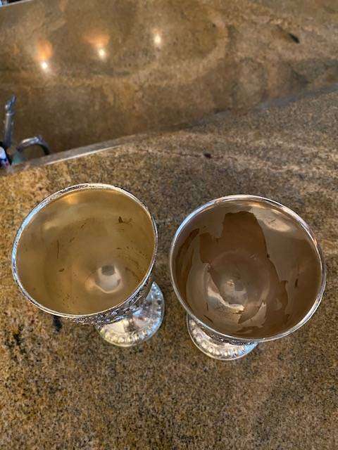 TWO VINTAGE SILVER PLATED GOBLETS  ENGLISH CREST