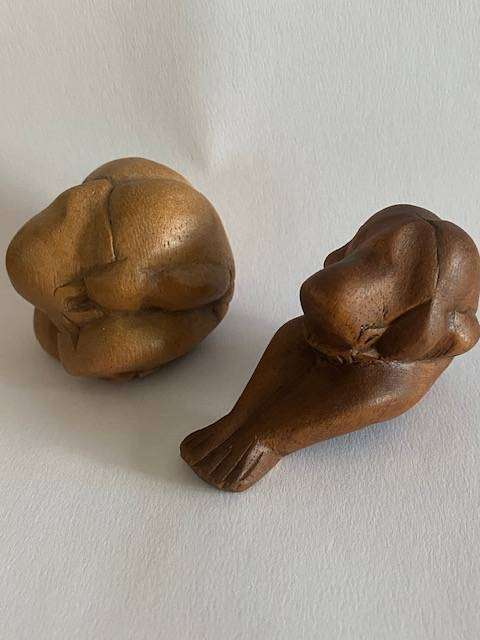 VINTAGE WOODEN HAND CARVED BUDDAH LIKE FIGURES