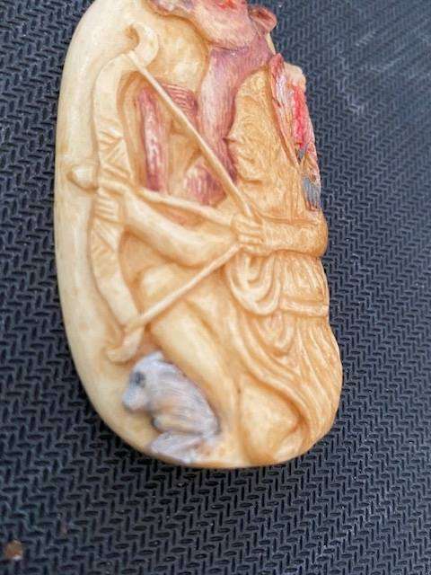 VINTAGE BONE CARVED PENDANT