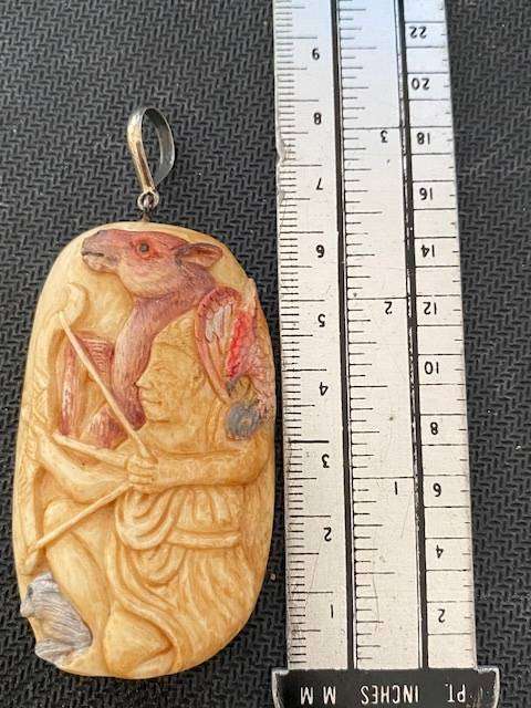 VINTAGE BONE CARVED PENDANT