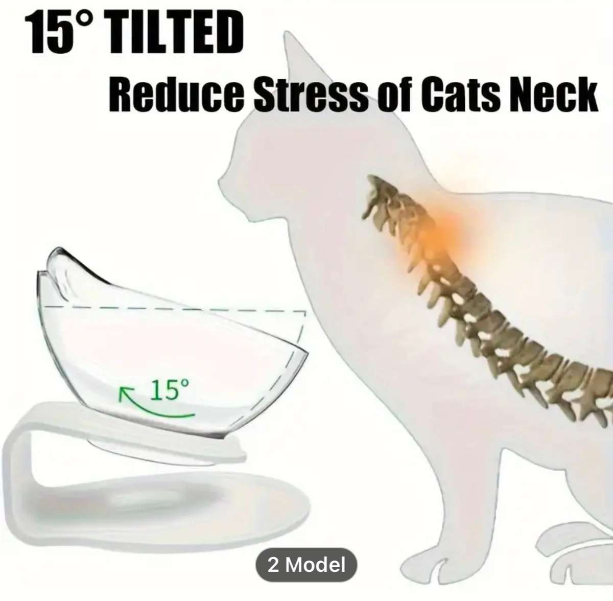 DOUBLE CAT FEEDING BOWL SET ON  STABD