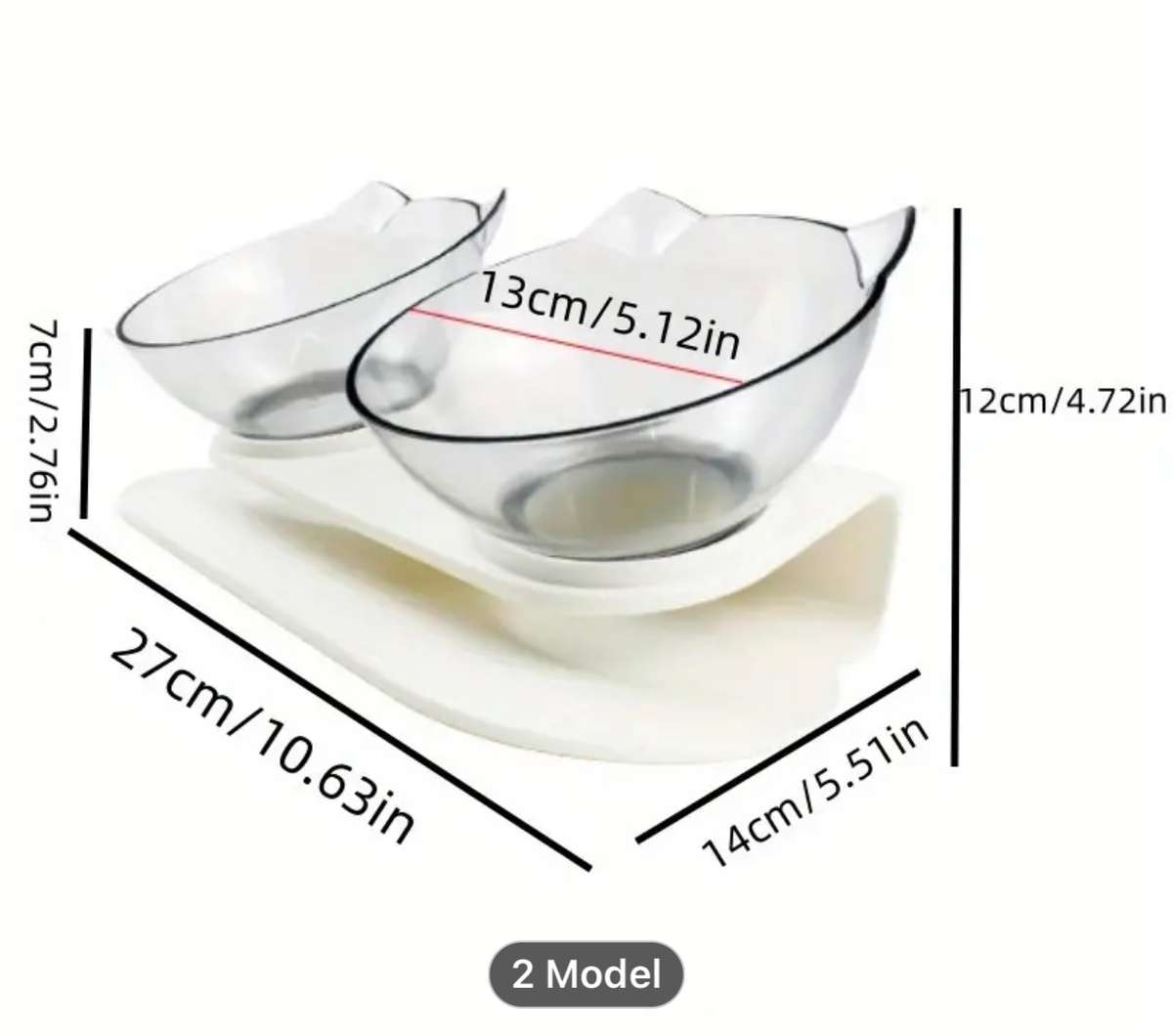 DOUBLE CAT FEEDING BOWL SET ON  STABD