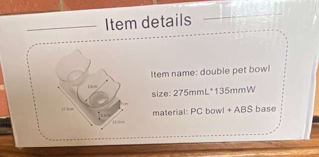 DOUBLE CAT FEEDING BOWL SET ON  STABD