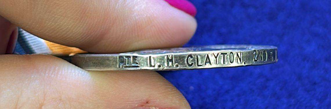British War Campaign Medal - Full-size - Named Pte L.H CLAYTON 2nd S.A.I