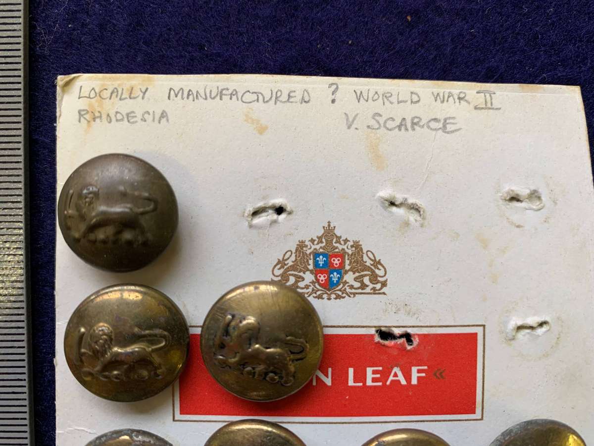 Rhodesian Buttons - WWII - LOCALLY MANUFACTURED ? (7 Buttons)