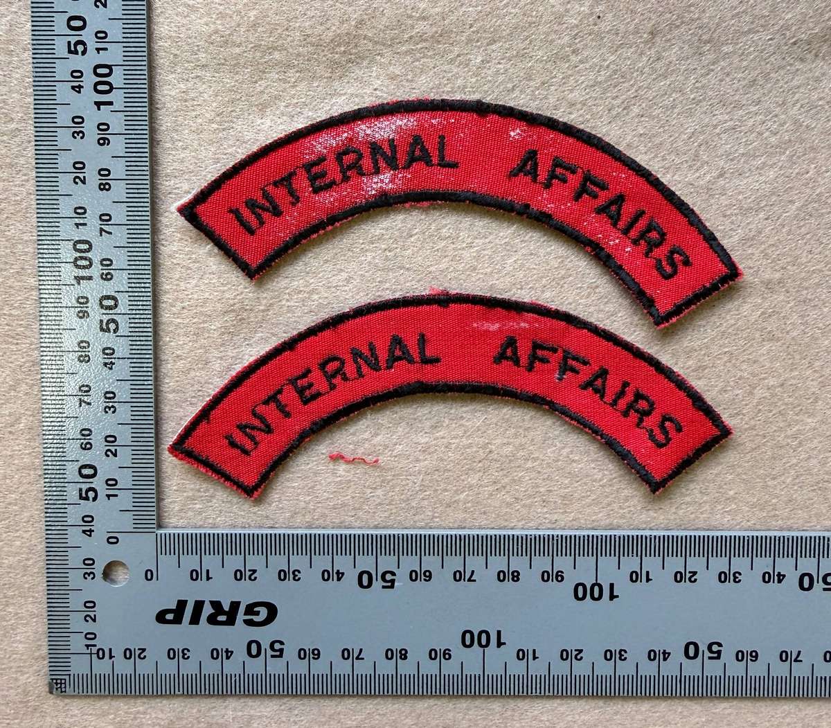 Rhodesia INTAF - INTERNAL AFFAIRS Shoulder Title - Early 1970s - Set of 2