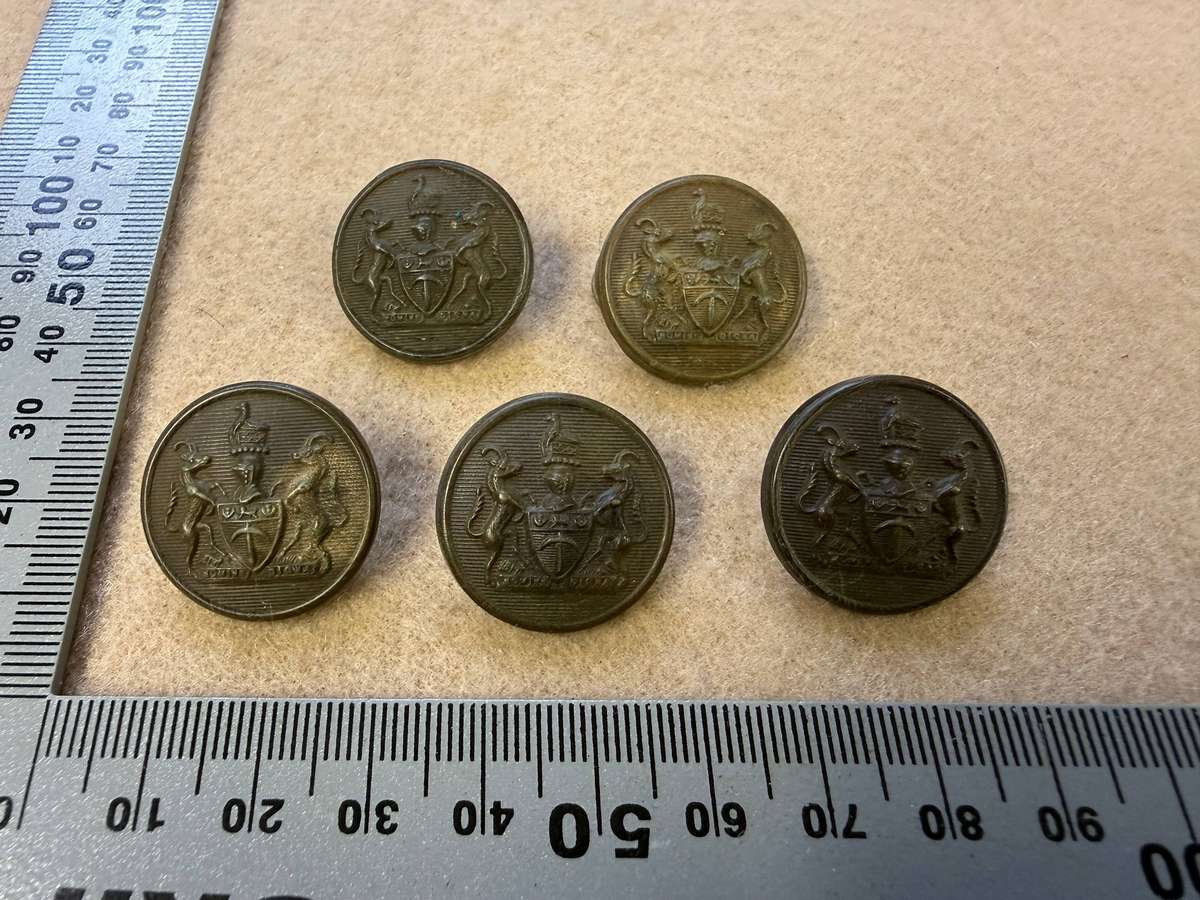 Rhodesian Buttons - General Army - Early Period (5 Buttons)
