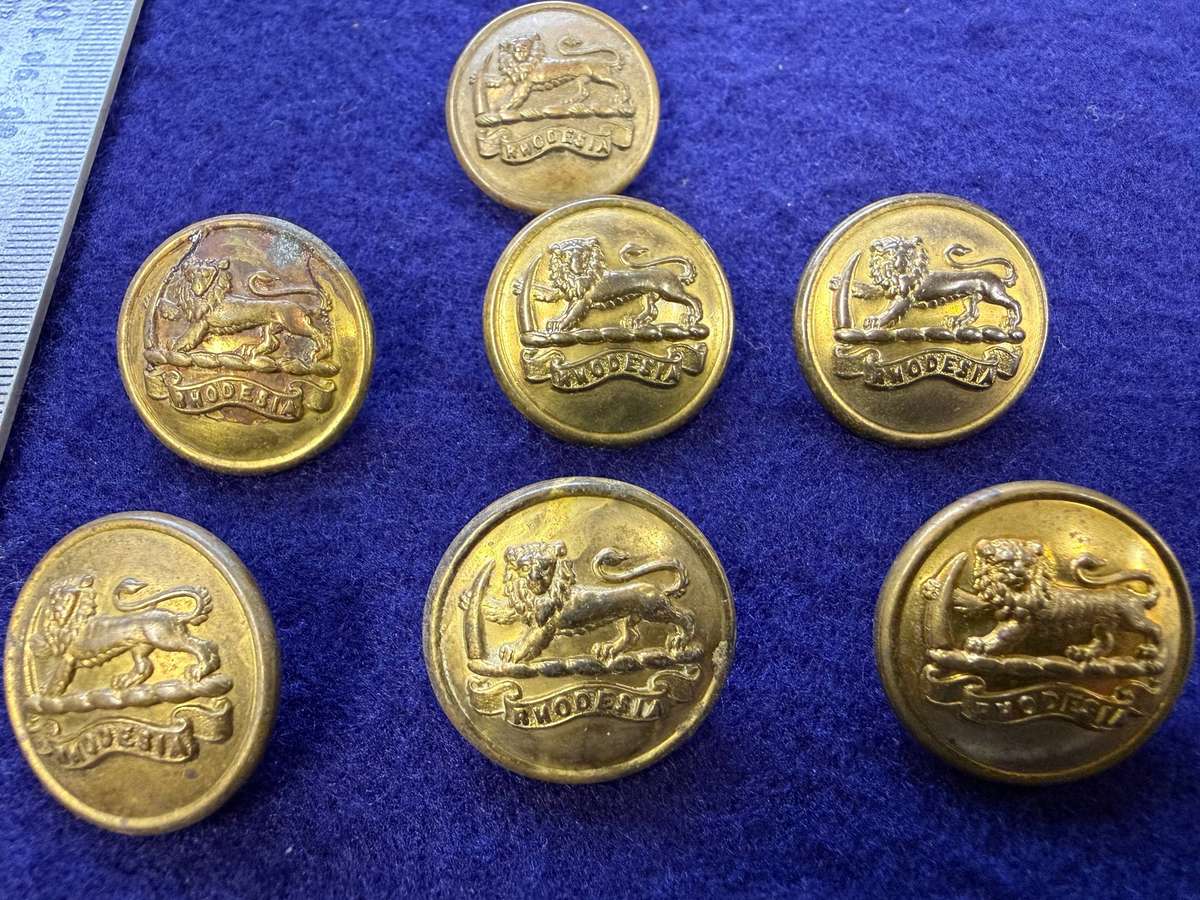 Rhodesian Buttons - General Army - FIRMIN London Birmingham ( 7 Buttons)