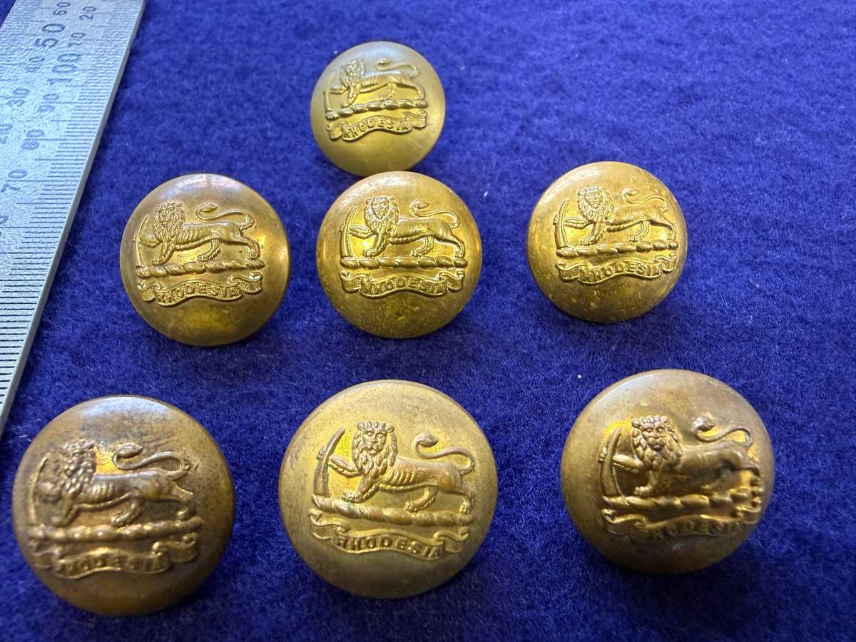Rhodesian Buttons - General Army - FIRMIN London ( 7 Buttons)