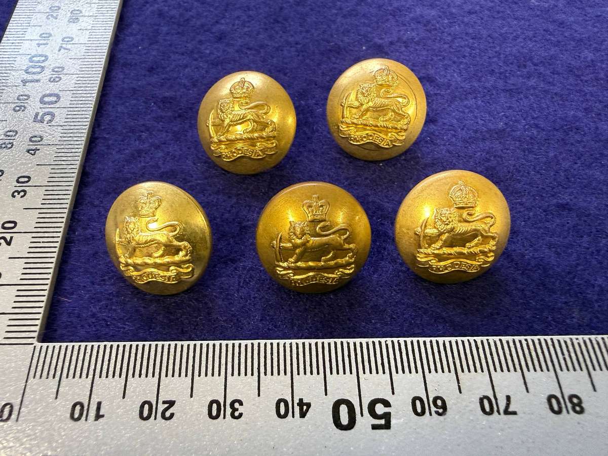 Rhodesian Buttons - General Army - KC - FIRMIN London ( 5 Buttons)