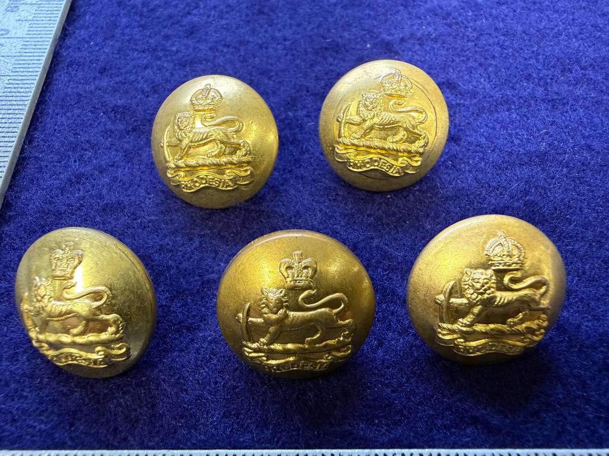 Rhodesian Buttons - General Army - KC - FIRMIN London ( 5 Buttons)