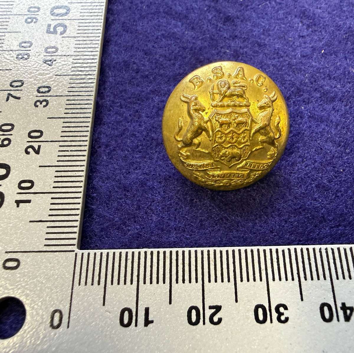 Rhodesian Buttons - B.S.A.C Button (Excellent Condition)