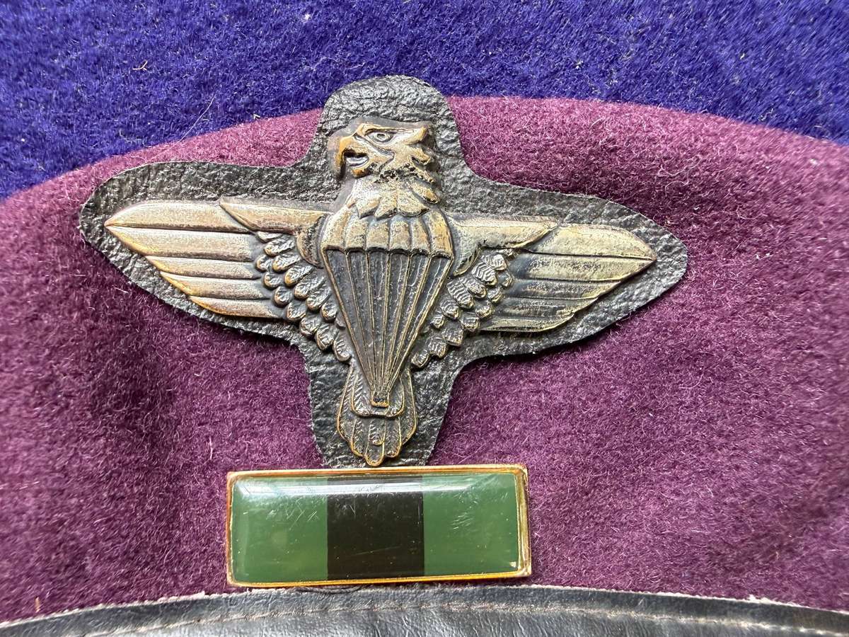 SADF - 44 Parachute Battalion Maroon Beret - Eagle Badge with Leather backing and Balkie