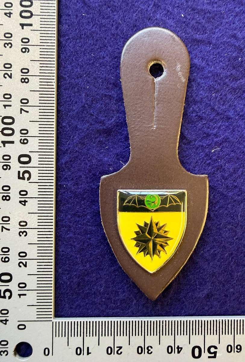 SADF - 2 RECCE / Reconnaissance Regiment - Fob Badge with Leather Backing (Ivory aged)