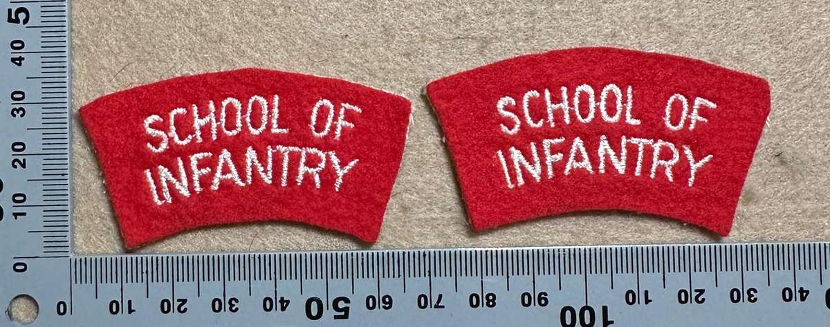 Rhodesian School of Infantry - PAIR OF RED SHOULDER TITLES