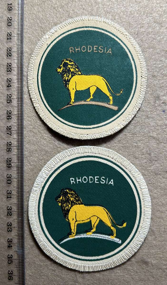 RHODESIA COLOURS - MATERIAL COASTERS X 2