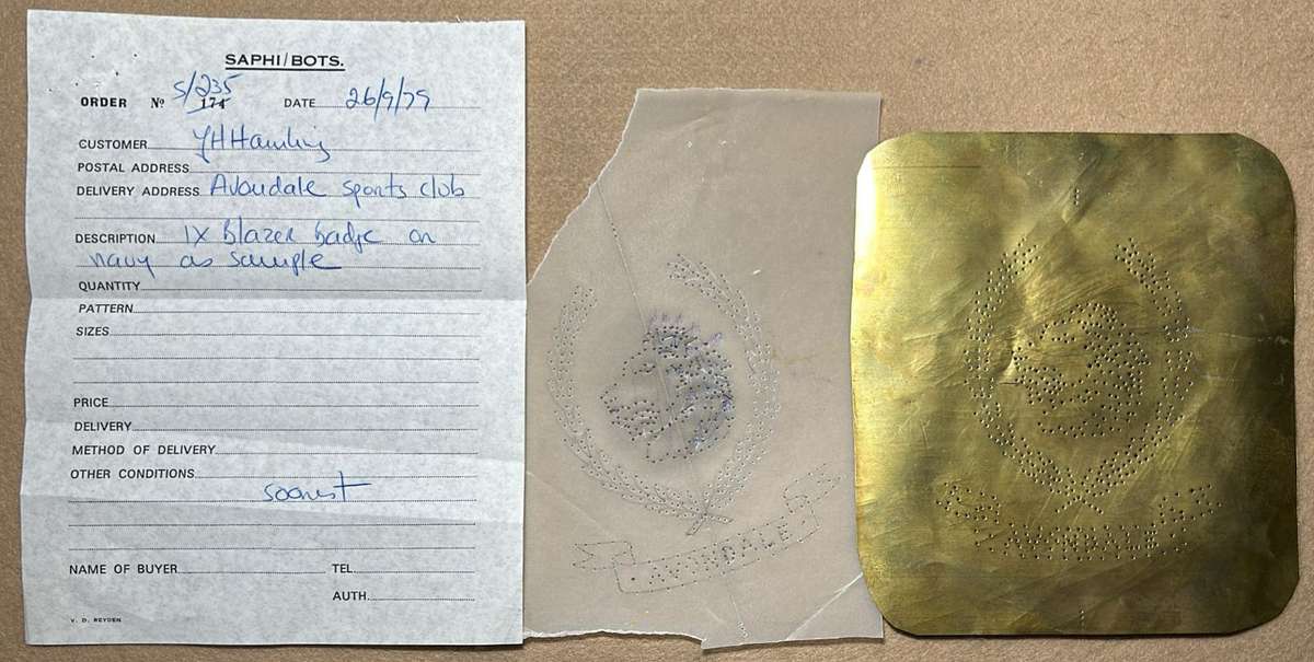 Rhodesian Sports Clubs - AVONDALE SPORTS CLUB - BULLION BADGE & ARTWORK