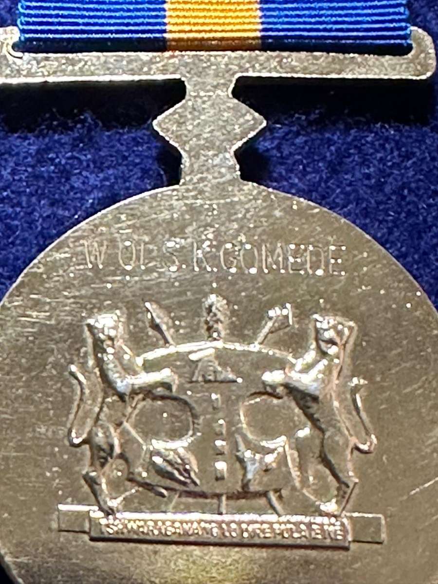 SA Military Decorations & Medals - Bop Defence Force Merit Medal - Full size - Variation (Named)