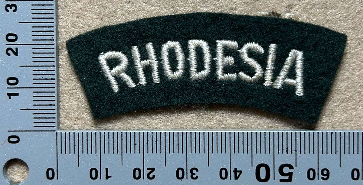RHODESIA Cloth Titles - WHITE ON BLACK