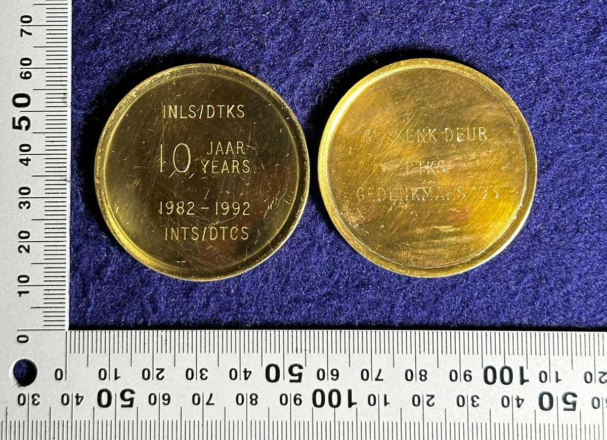 SA Intelligence INLS/DTKS Medallion for 10 Years Service - 1982 to 1992 - (Two Medallions)