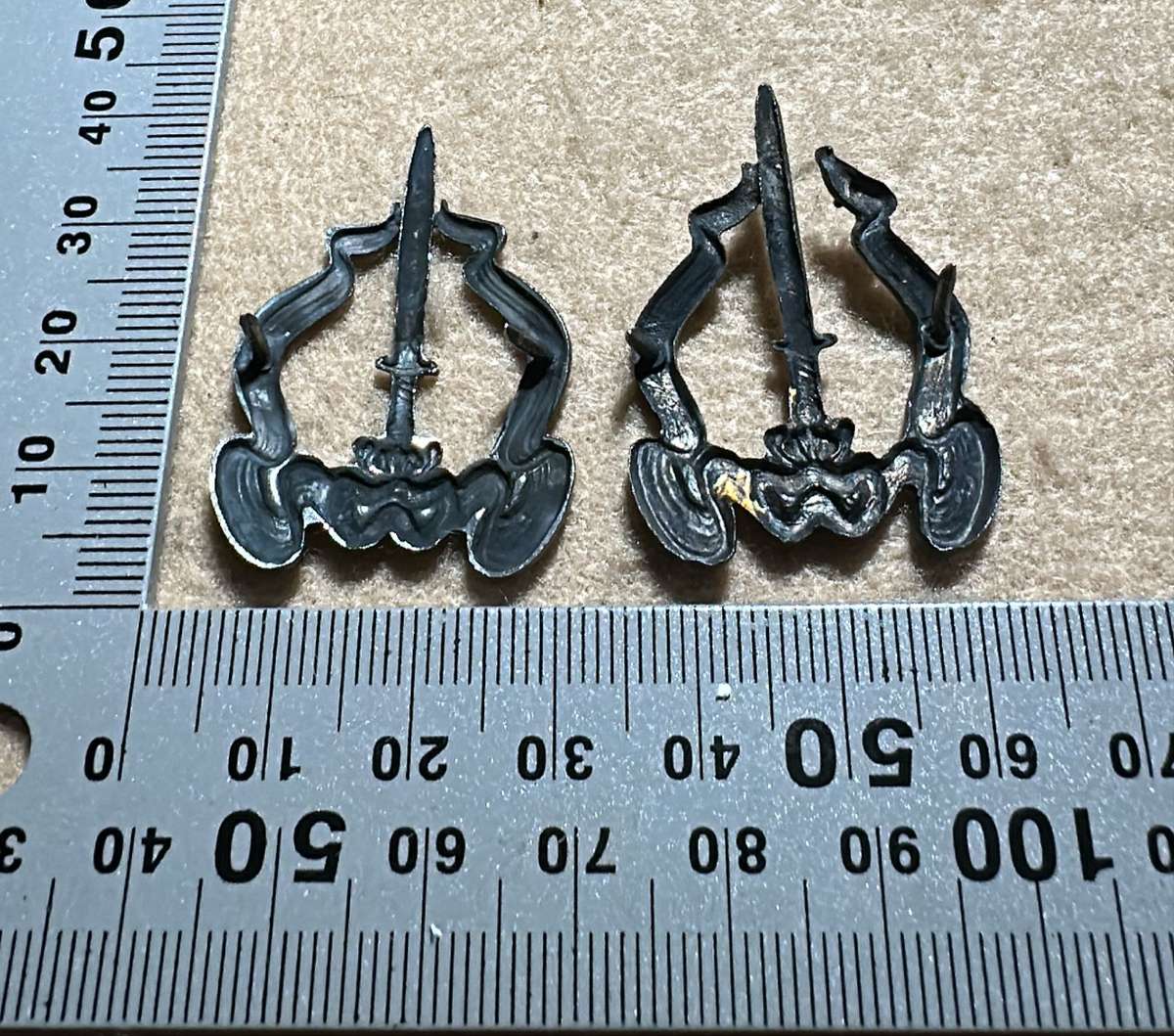 SWA Military Police Oxidised Silver Collars - Pair (Rare)