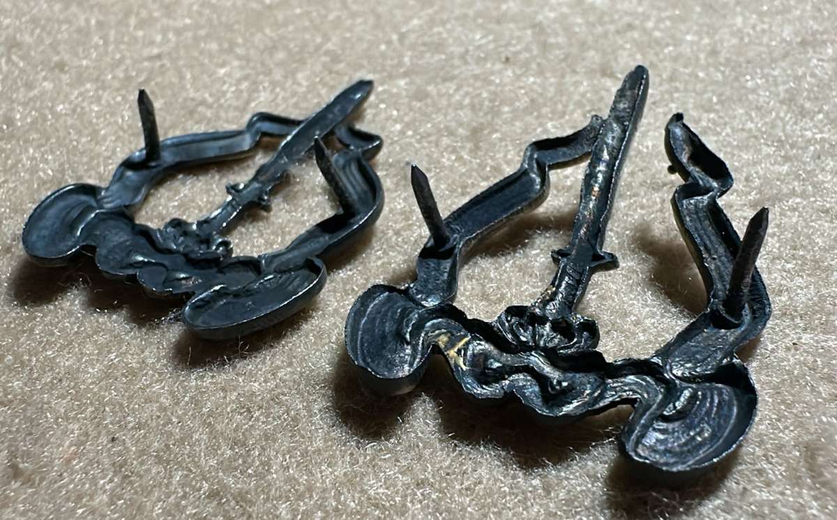 SWA Military Police Oxidised Silver Collars - Pair (Rare)