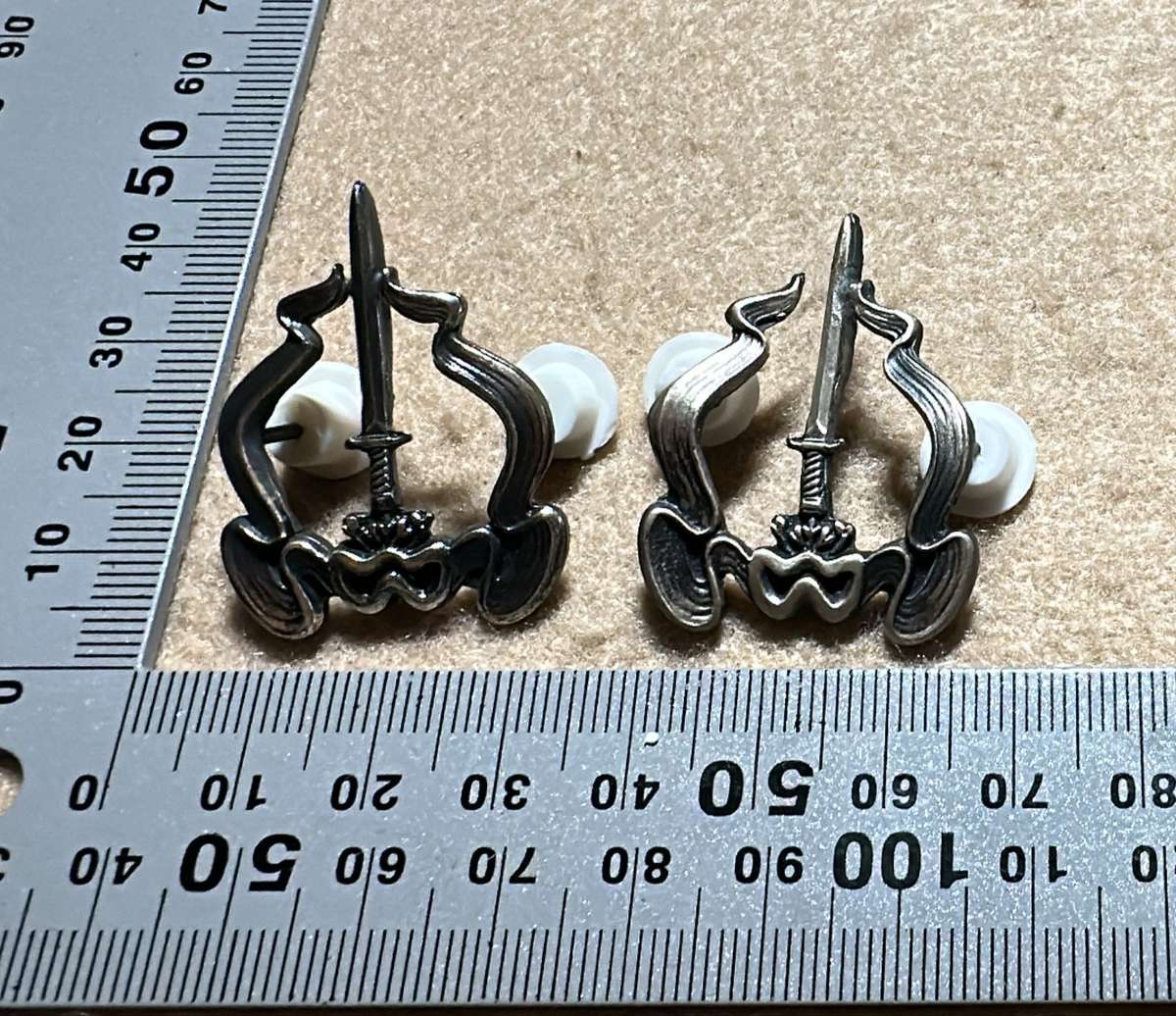 SWA Military Police Oxidised Silver Collars - Pair (Rare)